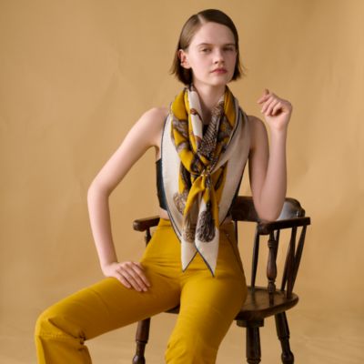 イエロー - レディス, スカーフ、ショール＆マフラー, カシミア